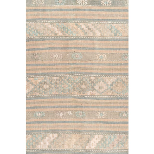 Vintage Circa 1940 Tan Turkish Kilim Flatweave Rug 5ft 1in X 11ft 2in For Sale - Image 14 of 14