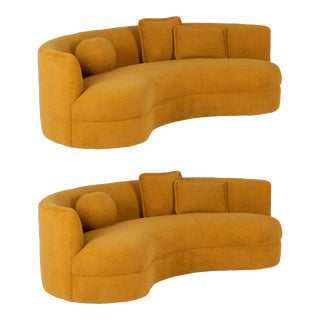Pair or John Mascheroni Curved Sofas For Sale