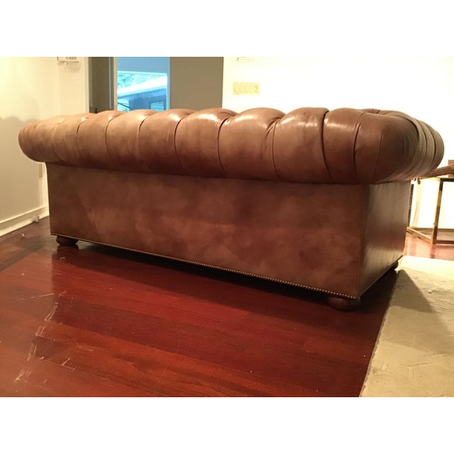 Leather Saddle Colored Chesterfield Sofa Chairish