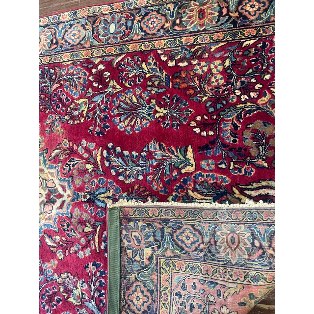 Red Antique Persian Mohajeran Sarouk Rug, 3'3:x 5' For Sale - Image 8 of 8