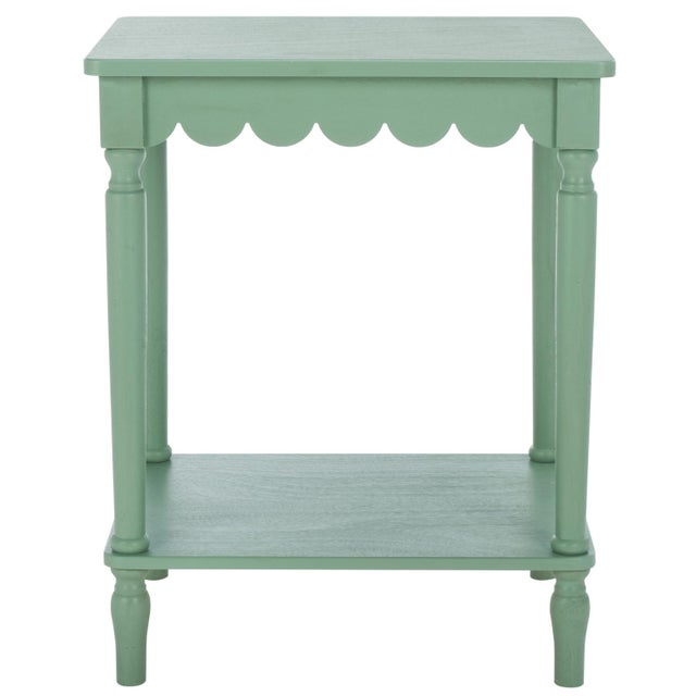 Mint Heaven Scalloped Accent Table in Sage Green For Sale - Image 8 of 8
