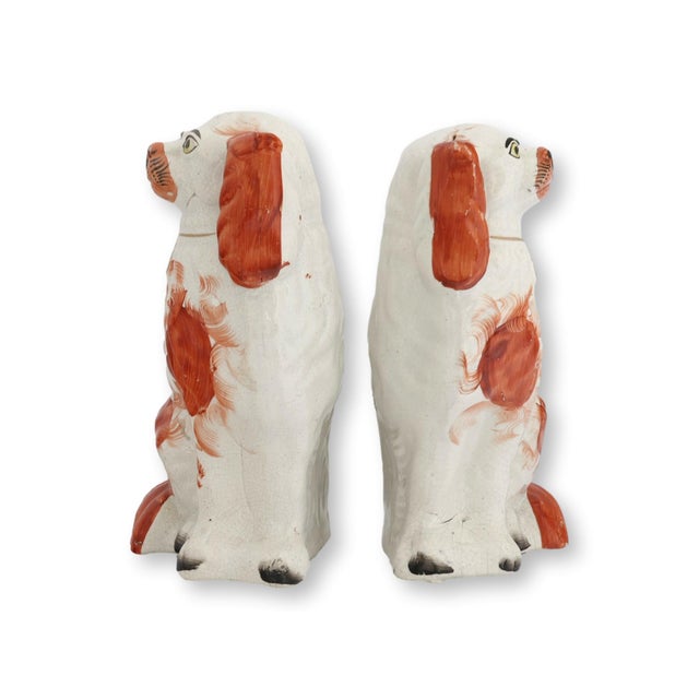 Mid 19th Century C.19th Staffordshire King Charles Dogs, a Pair For Sale - Image 5 of 6