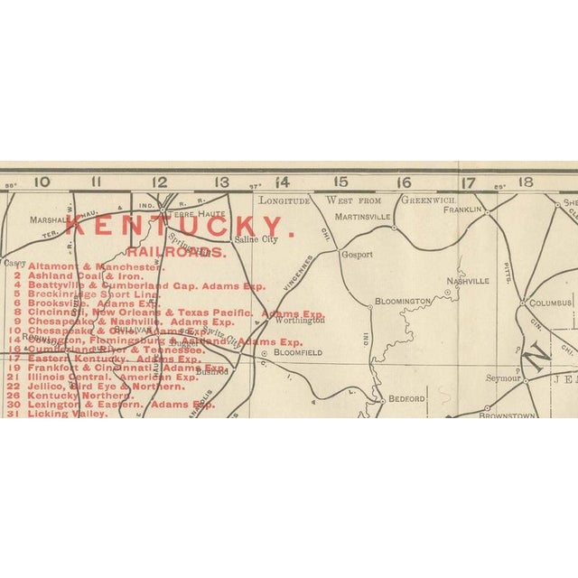 Antique Map of Kentucky and Tennessee with the Bluegrass Region, 1899 For Sale - Image 3 of 12