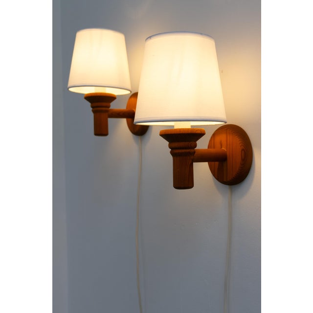 Scandinavian Pine Wall Sconces from Darø, 1970s, Set of 2 For Sale - Image 4 of 18