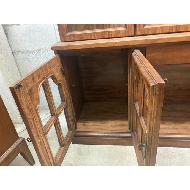 Late 20th Century Veneer Glass Front China Display With Storage