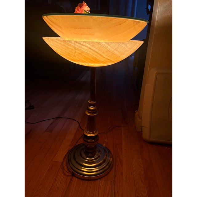 Alabaster Stiffel Mid-Century Modern Illuminated Alabaster Pedestal For Sale - Image 8 of 12