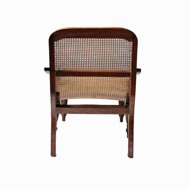 Wood Vintage Chaise Lounge Chair - Hand Caned For Sale - Image 7 of 11