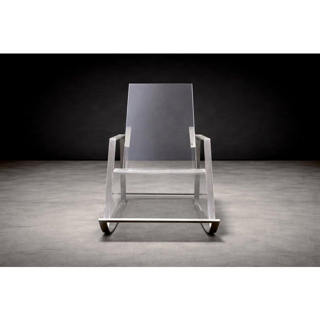 Rocking Chair in Metal and Acrylic, Unknown, 1970s For Sale In New York - Image 6 of 8