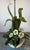 Green 1960s Mid-Century Modern Tole Safran & Glucksman Floral Table Lamp and Scalloped Silk Shade - 38" Tall For Sale - Image 8 of 17