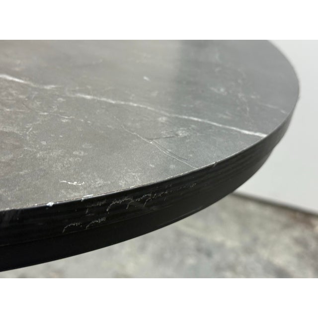 Marble Top Industrial Cast Iron Bistro Table For Sale In San Francisco - Image 6 of 12