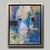 White River: 18in X 22in Modern Contemporary Framed Blue Abstract on Canvas. Floater Frame.