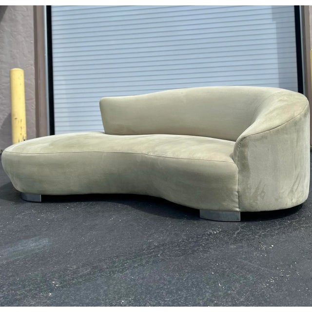 1980s Vintage Modern Cloud Sofa in Soft Sage | Vladimir Kagan for Wieman Style c.1980s For Sale - Image 5 of 12
