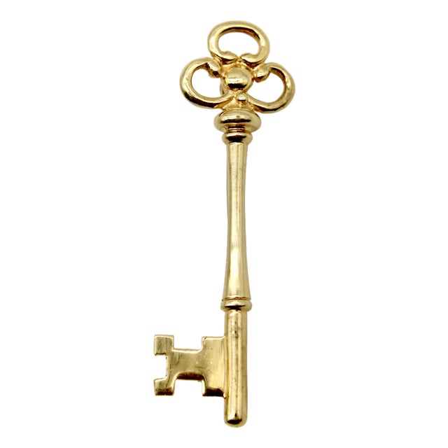 Vintage 14k Gold Tiffany & Co. Key Brooch For Sale