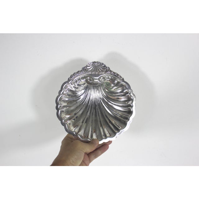Vintage Silver Clam Shell Bowl With Feet Sheffield Reproduction For Sale - Image 10 of 12