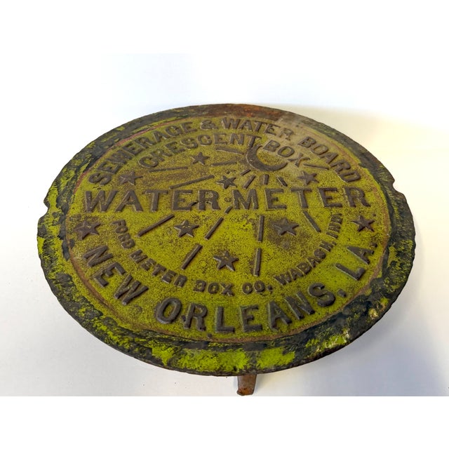 Art Deco Original 1920s Salvaged Nola Water Meter Cover For Sale - Image 3 of 5