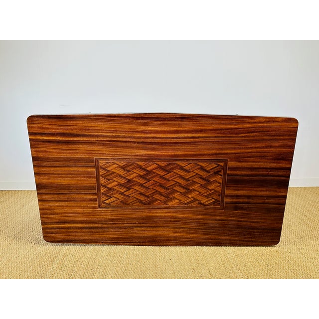 Art Deco Dining Table in Macassar Ebony and Marquetry, France, 1940s For Sale - Image 6 of 18