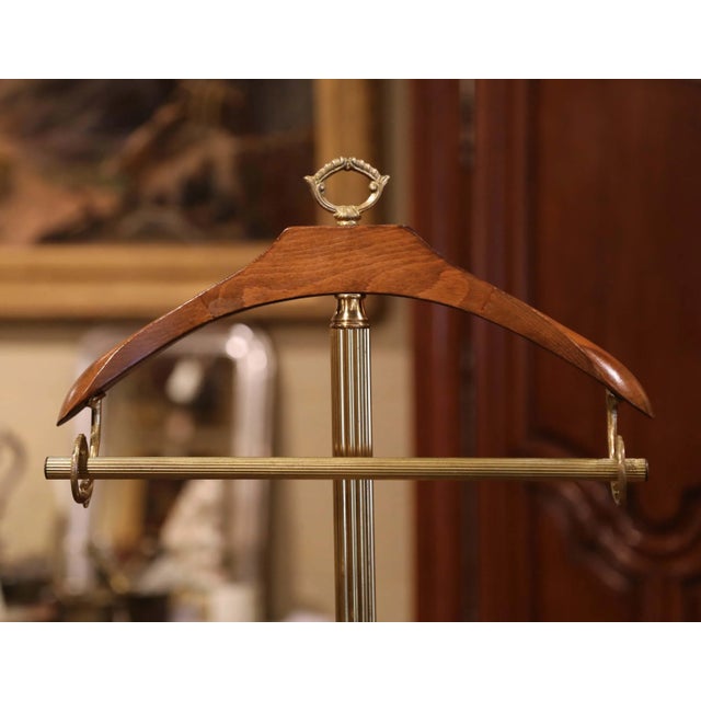 French Early 20th Century French Brass and Walnut Gentleman’s Valet Stand For Sale - Image 3 of 6