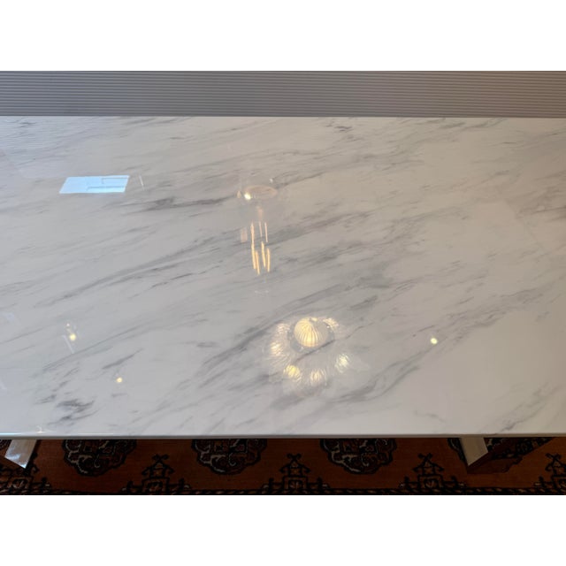 Modern Italian Faux Marble Dining Table For Sale - Image 9 of 12