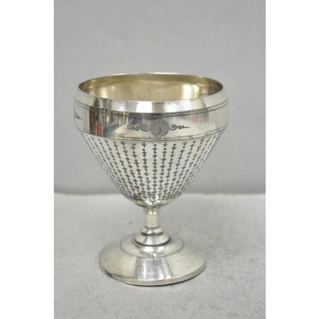 Antique Meriden English Victorian Silver Plated Goblet Cup W/ "H" Monogram For Sale - Image 16 of 16