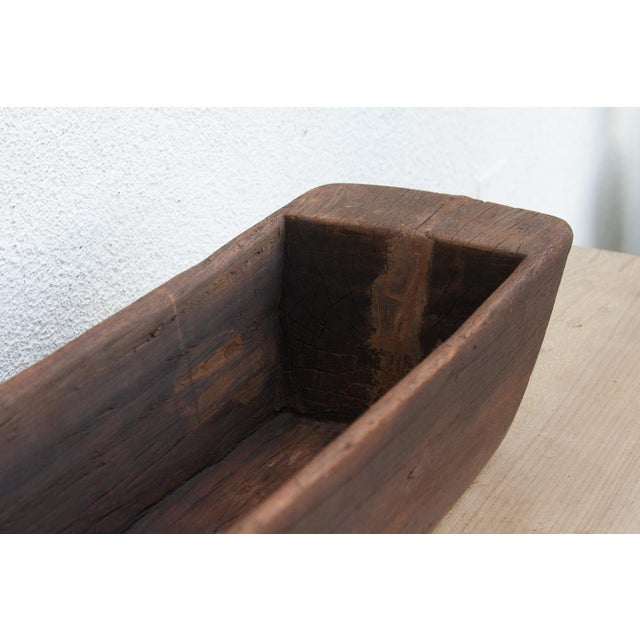 Rustic Hefty Antique Wood Trough Vessel For Sale - Image 3 of 7