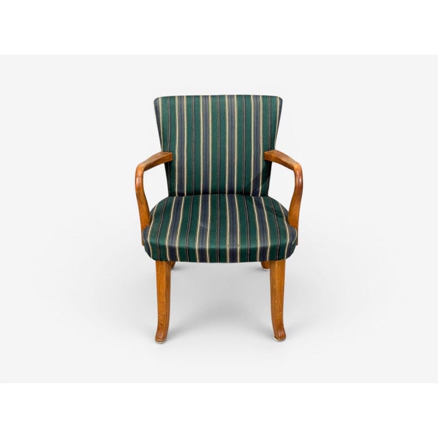 Mid-Century Modern Alfred Christensen Style, Armchair, Bentwood, Fabric, Sweden, 1960s For Sale - Image 3 of 11