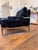 Wood Vintage Chrome & Black Plush Upholstered Sofa and Loveseat Set in the Style of Milo Baughman & Adrian Pearsall For Sale - Image 7 of 13