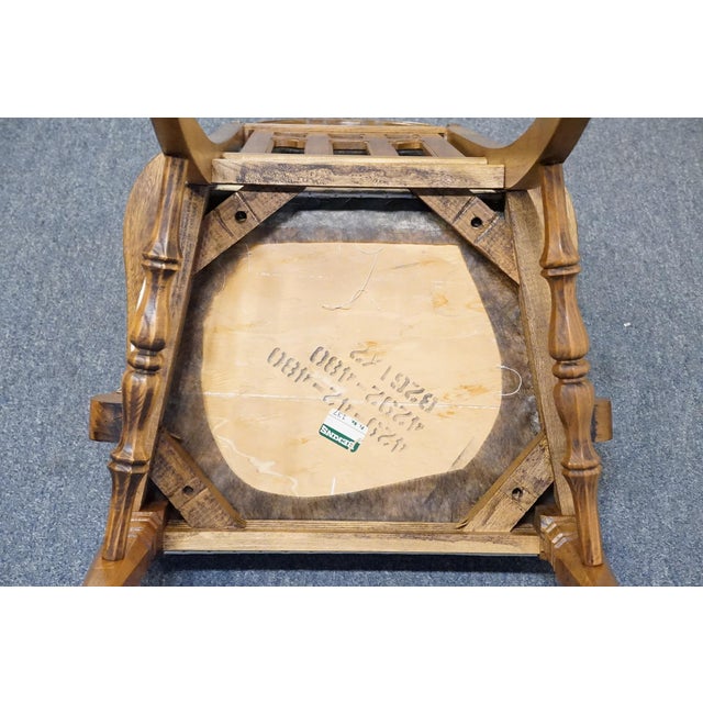 Bassett Furniture Centuria Collection Solid Pecan Mediterranean Style Dining Arm Chair 429-42-480 For Sale - Image 9 of 10