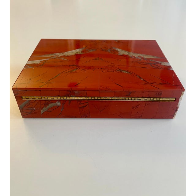 Handcrafted Jasper Box with Quartz Inclusions, 1950 For Sale - Image 12 of 13