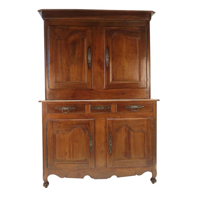 Circa 1780 Walnut Buffet Deux Corps Cabinet For Sale