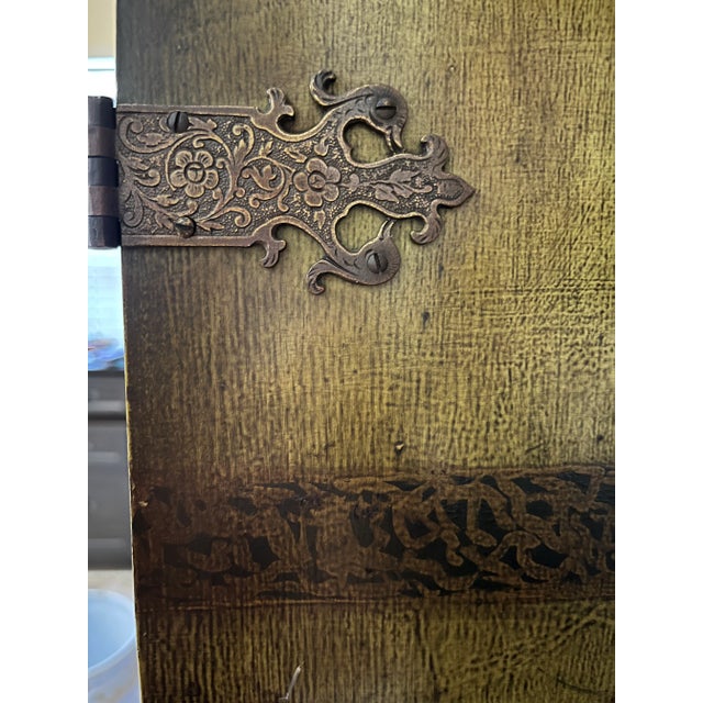 Army Green 19th Century Antique Japanese Chinoiserie Bar Cabinet For Sale - Image 8 of 11