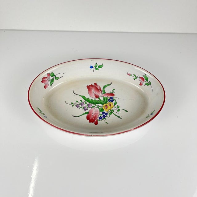 Rare Oven-safe dish, Réverbère pattern by KG Lunéville Dimensions: Diameter: 27.5 x 18.5 cm Height: 5 cm Good overall...