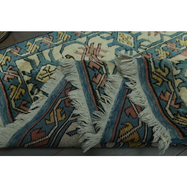 1970s 1970s Vintage Turkish Oushak Handmade Wool Cotton Orange Area Rug For Sale - Image 5 of 11