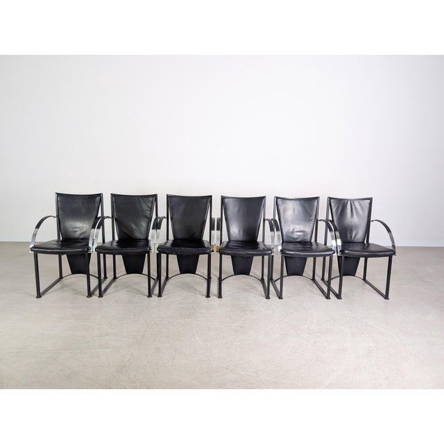 We are offering a beautiful set of six high-quality Roland Schmitt dining chairs for sale. These chairs, manufactured near...