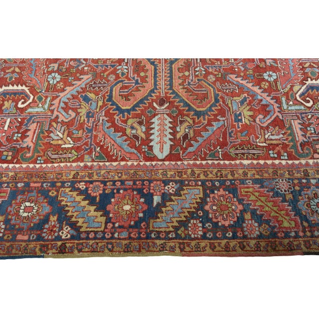 Antique Hand-Knotted Heriz Rug, 1890s For Sale - Image 9 of 13