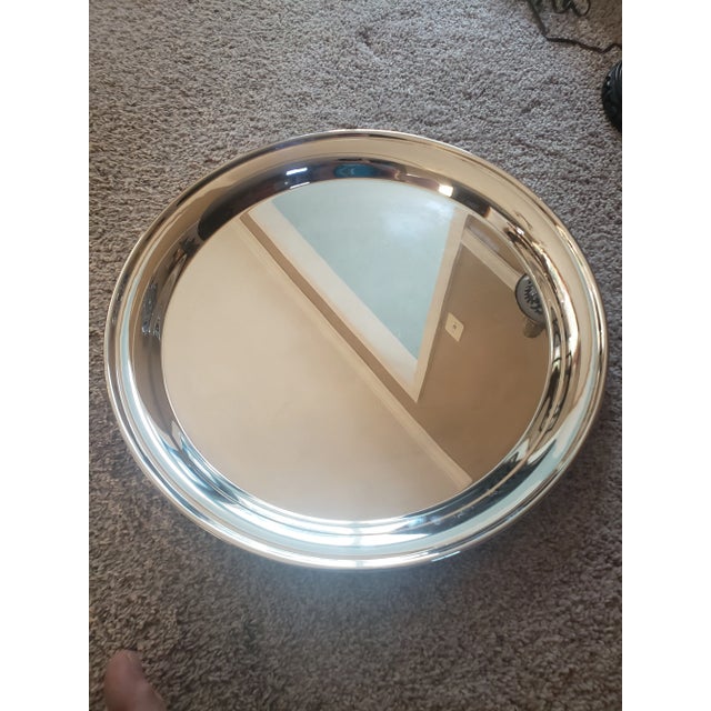 Silver Vintage Large Italian Silver Plated Gallery Tray For Sale - Image 8 of 8