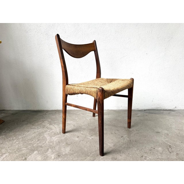 GS60 Chair in Exotic Wood and Straw attributed to Arne Wahl Iversen, 1960s For Sale - Image 16 of 16