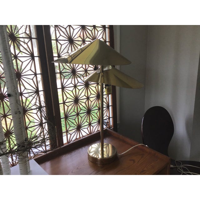 Mid-Century Modern 1970s Mid-Century Modern Curtis Jere Signed Lily Pad Table Lamp in Brass - Set of Two For Sale - Image 3 of 18