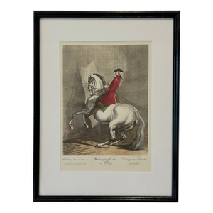 Antique Equestrian Dressage Original Print