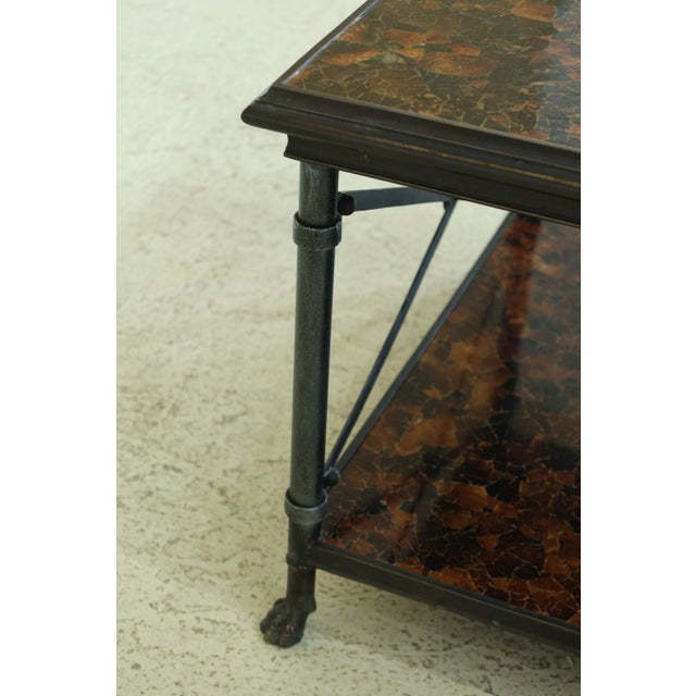 Black Maitland Smith Regency Style Iron & Bronze Base Coffee Table For Sale - Image 8 of 11