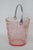 Art Deco Early 20th Century Fostoria Versailles Pink Depression Glass Ice Bucket With Metal Handle 4503b For Sale - Image 3 of 16