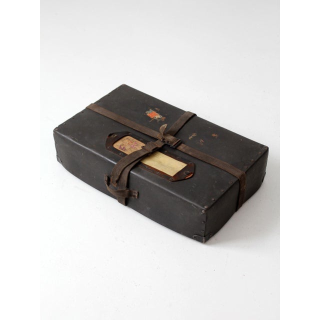 Vintage 1920s Parcel Post Mailing Box Fiber Travel Case For Sale - Image 4 of 14
