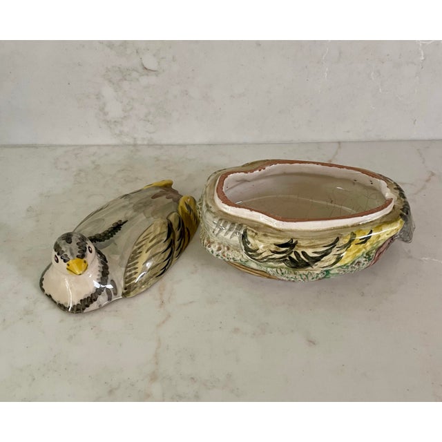 1970s Vintage Italian Ceramic Quail Sauce Tureen For Sale - Image 5 of 9