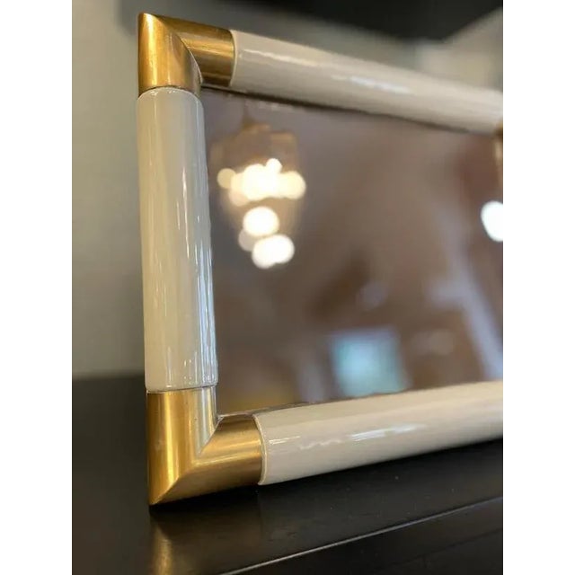 Brass and Grey Ceramic Frame, 1970s For Sale - Image 4 of 8