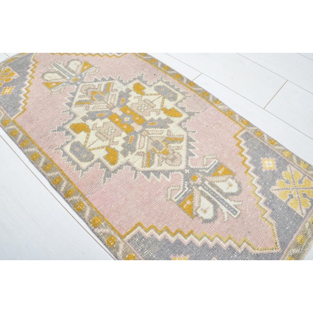 Turkish Oushak Vintage Wool Carpet For Sale - Image 3 of 5