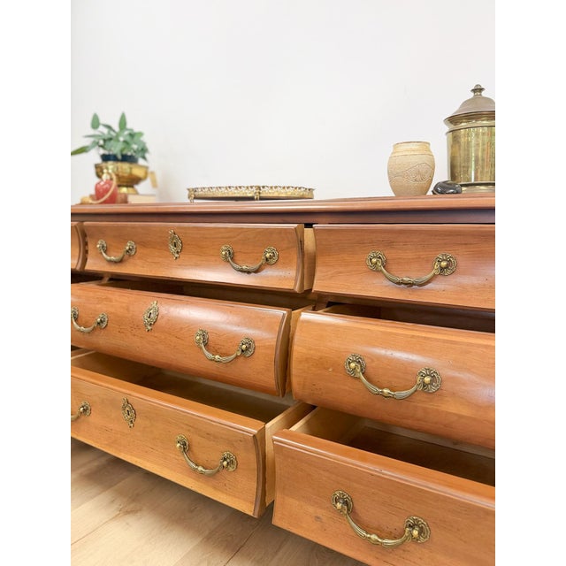 Century Furniture Provincial Curvy 9-Drawer Dresser Vintage Classical Bedroom For Sale - Image 14 of 15