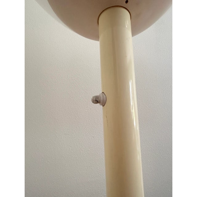 1980s Postmodern White Lollipop Globe Floor Lamp With Side Table Indoor/Outdoor For Sale - Image 9 of 12