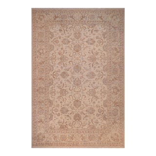 Shabby Chic Ziegler Ivory Ivory Hand-Knotted Wool Rug - 11'7'' X 17'6'' For Sale