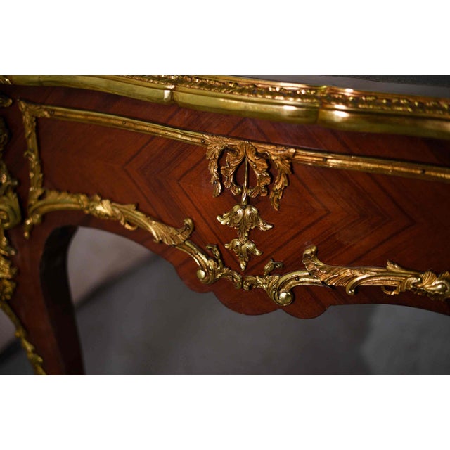 Wood Late 19th Century Louis XV Style Gilt Bronze-Mounted Kingwood Bureau Plat Desk For Sale - Image 7 of 16