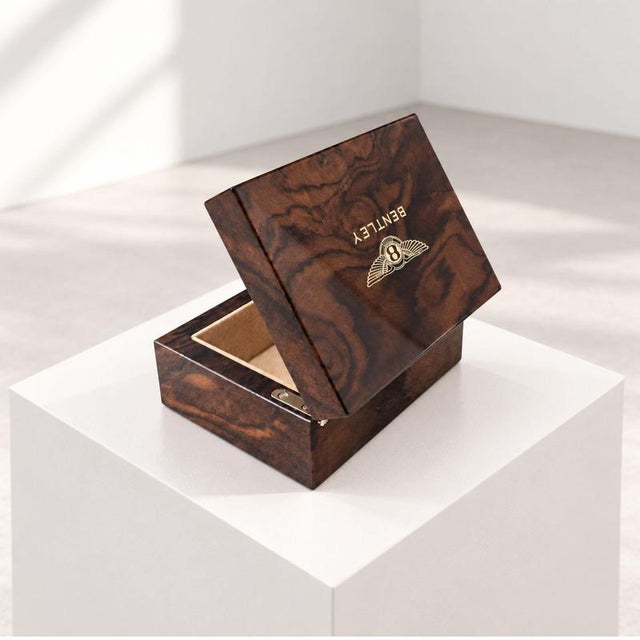 Bentley Wood Decorative Box with Winged B Logo For Sale - Image 6 of 9