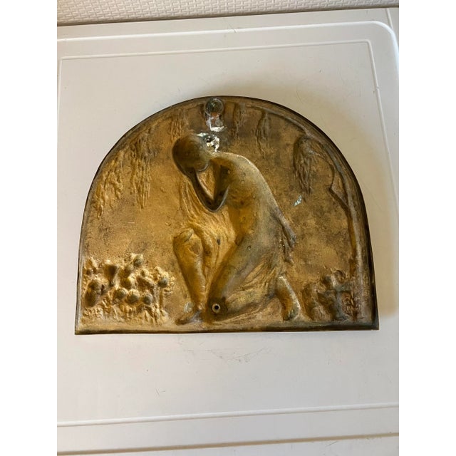 Metal Vintage Bas Relief Arched Wall Hanging For Sale - Image 7 of 10